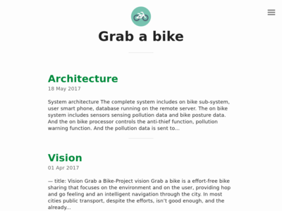 Grab a bike homepage