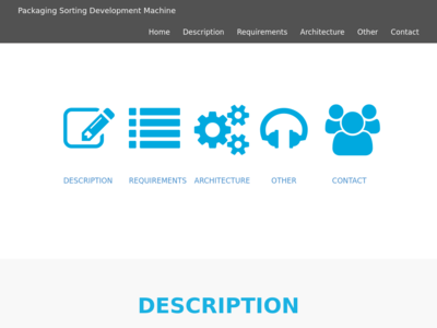 Packaging Sorting Development Machine homepage